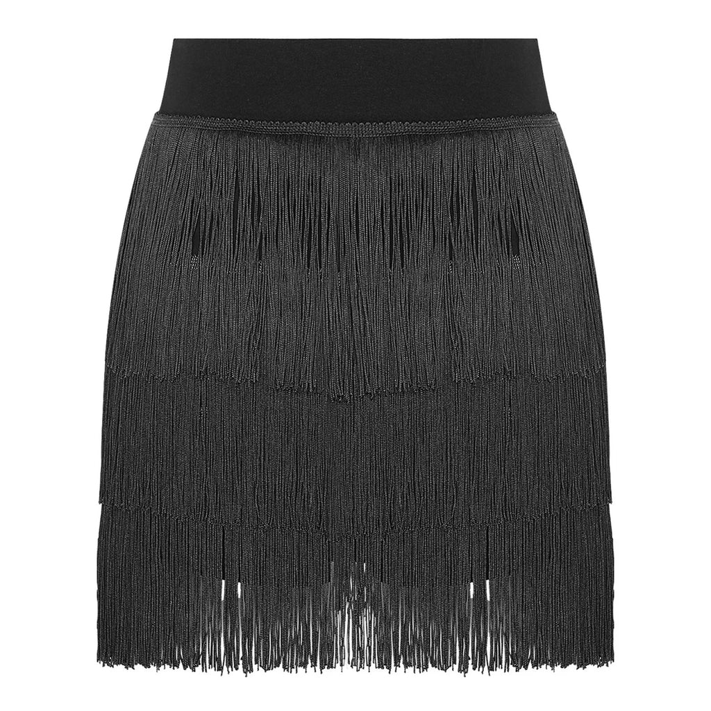 The Stardust Havana Fringe Skirt – High-Waist Tiered Tassel Performance Skirt