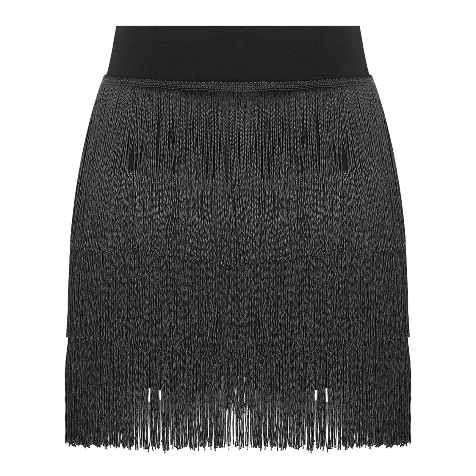 The Stardust Havana Fringe Skirt – High-Waist Tiered Tassel Performance Skirt