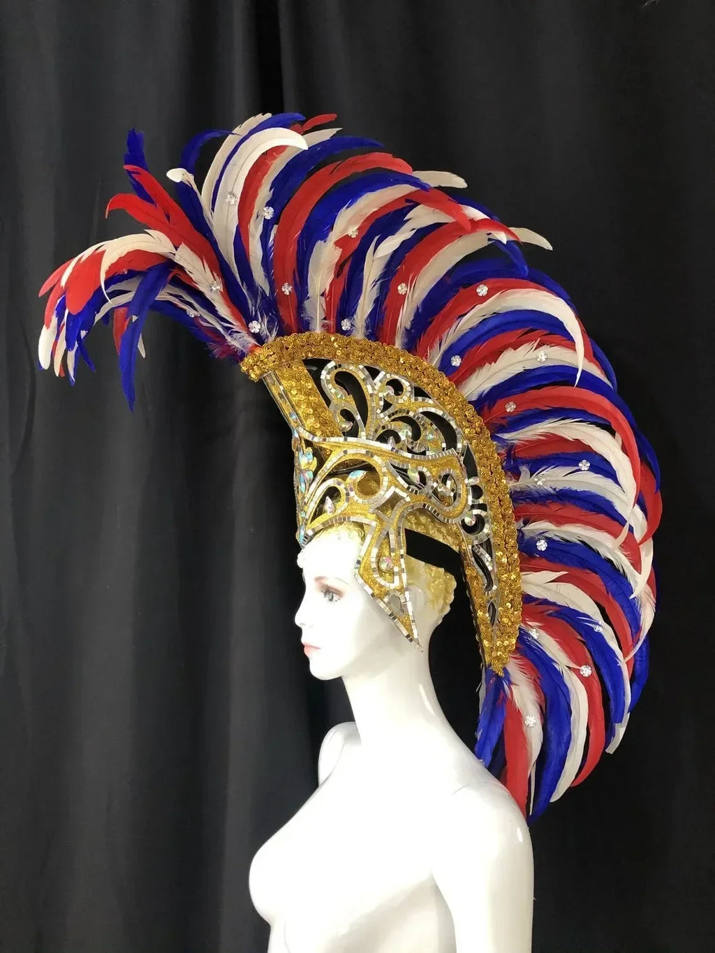 The Stardust Dynasty – Majestic Velvet & Feather Samba Masquerade Crown