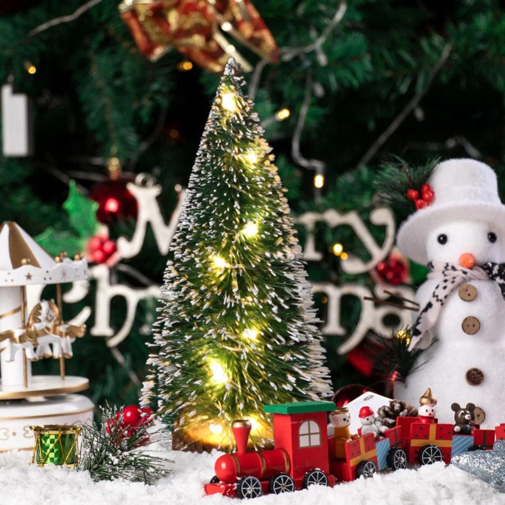 Lighted Mini Snowy Christmas Trees, 15 to 30 cm, U.S. Fulfillment