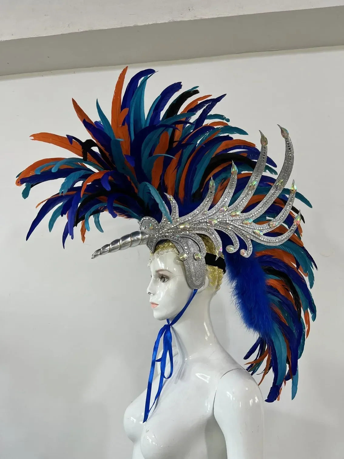 The Stardust Dynasty – Majestic Velvet & Feather Samba Masquerade Crown