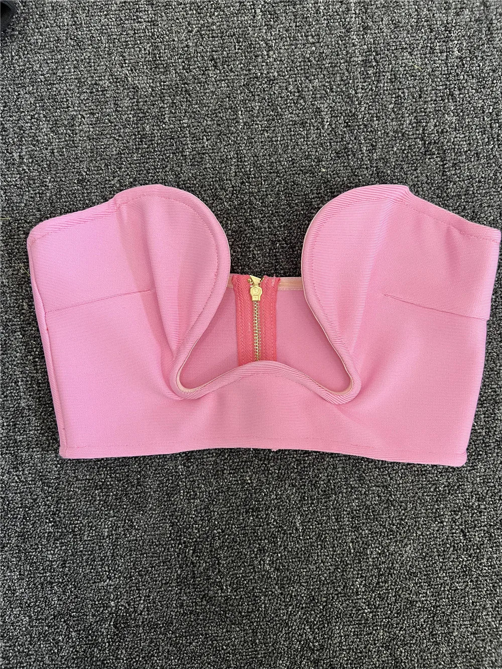 Sweetheart Neck Bandage Crop Top