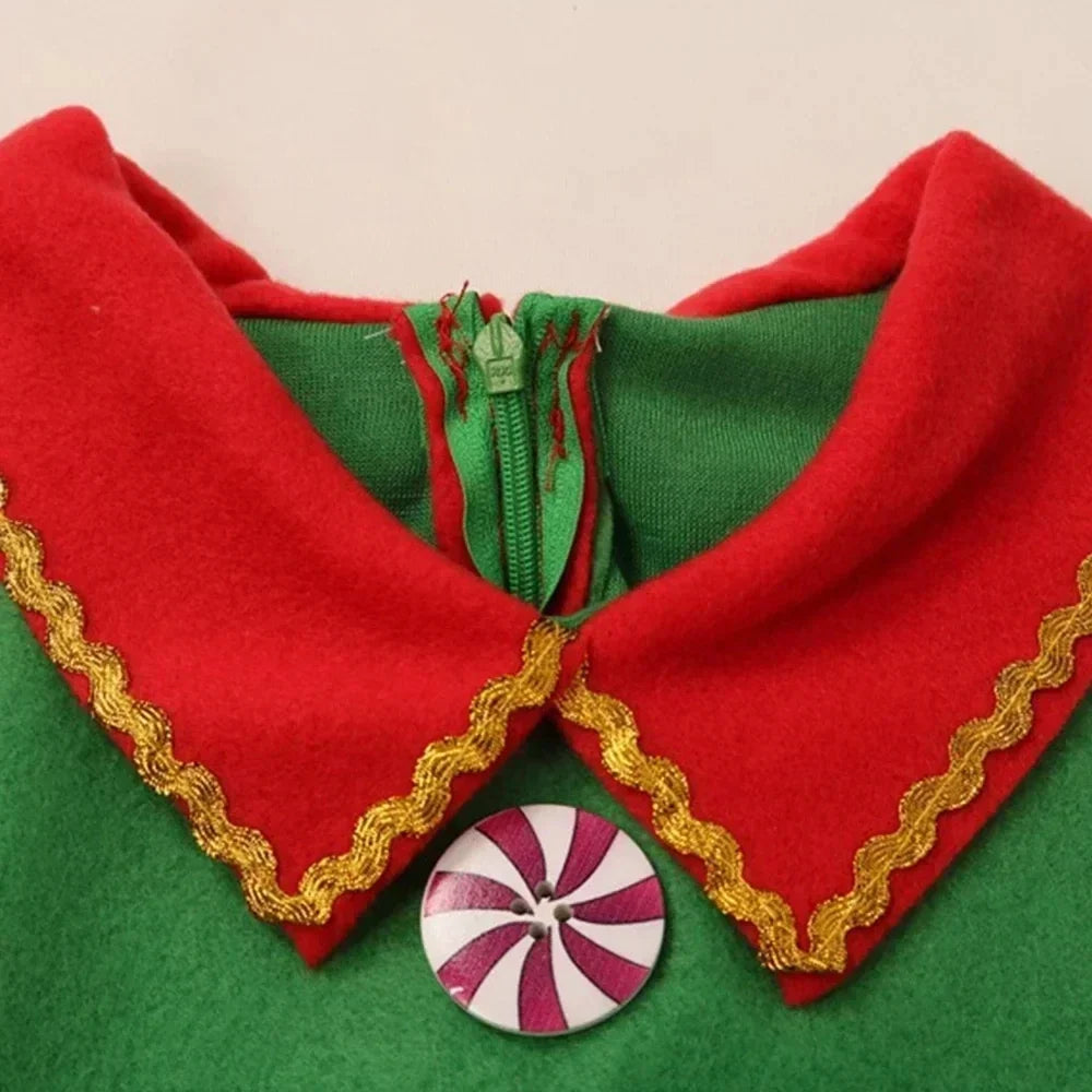Kids Christmas Elf Costume Set – Santa Claus Festive Outfit