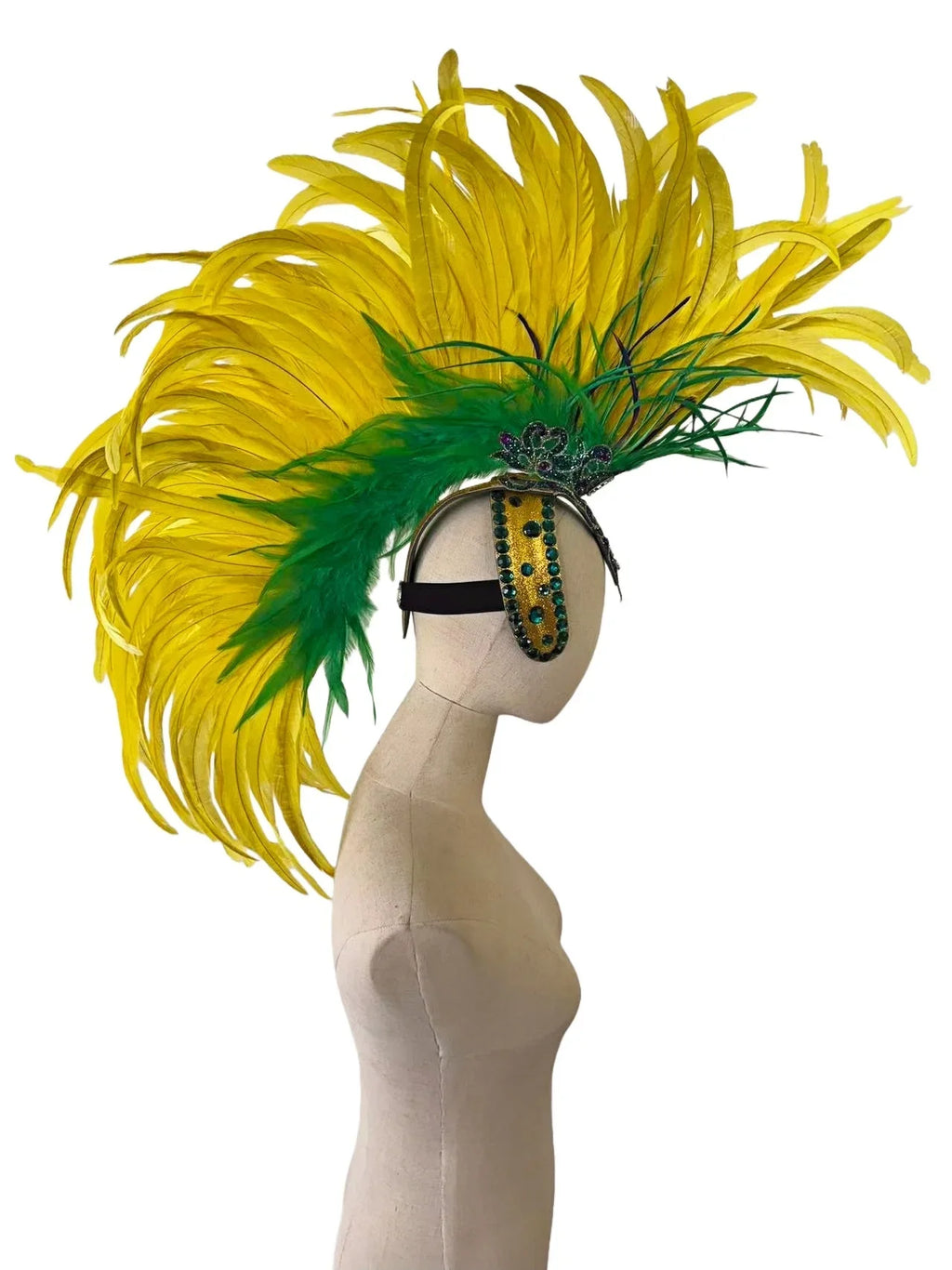 The Stardust Samba Radiance – Elegant Feathered Stage & Carnival Headdress