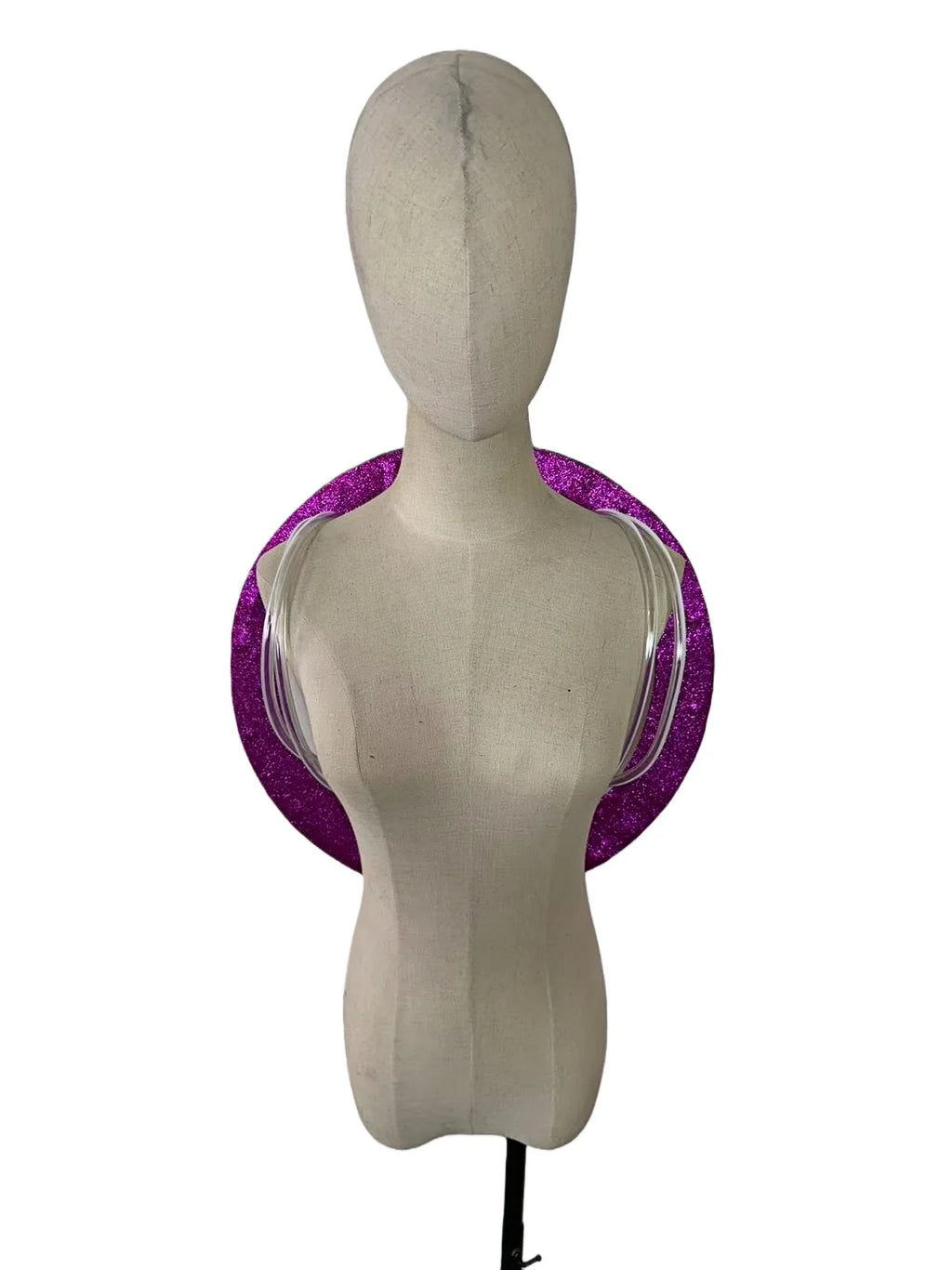 Rhinestone-Embellished Feather Backpiece Frame with Harness