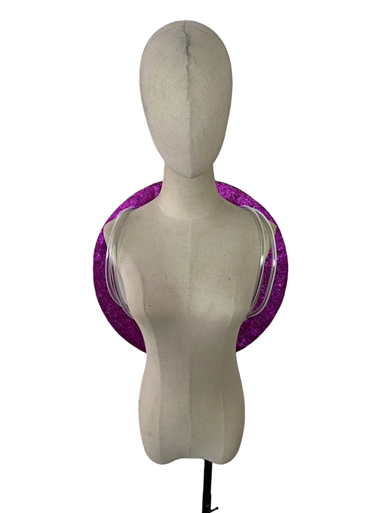 Rhinestone-Embellished Feather Backpiece Frame with Harness