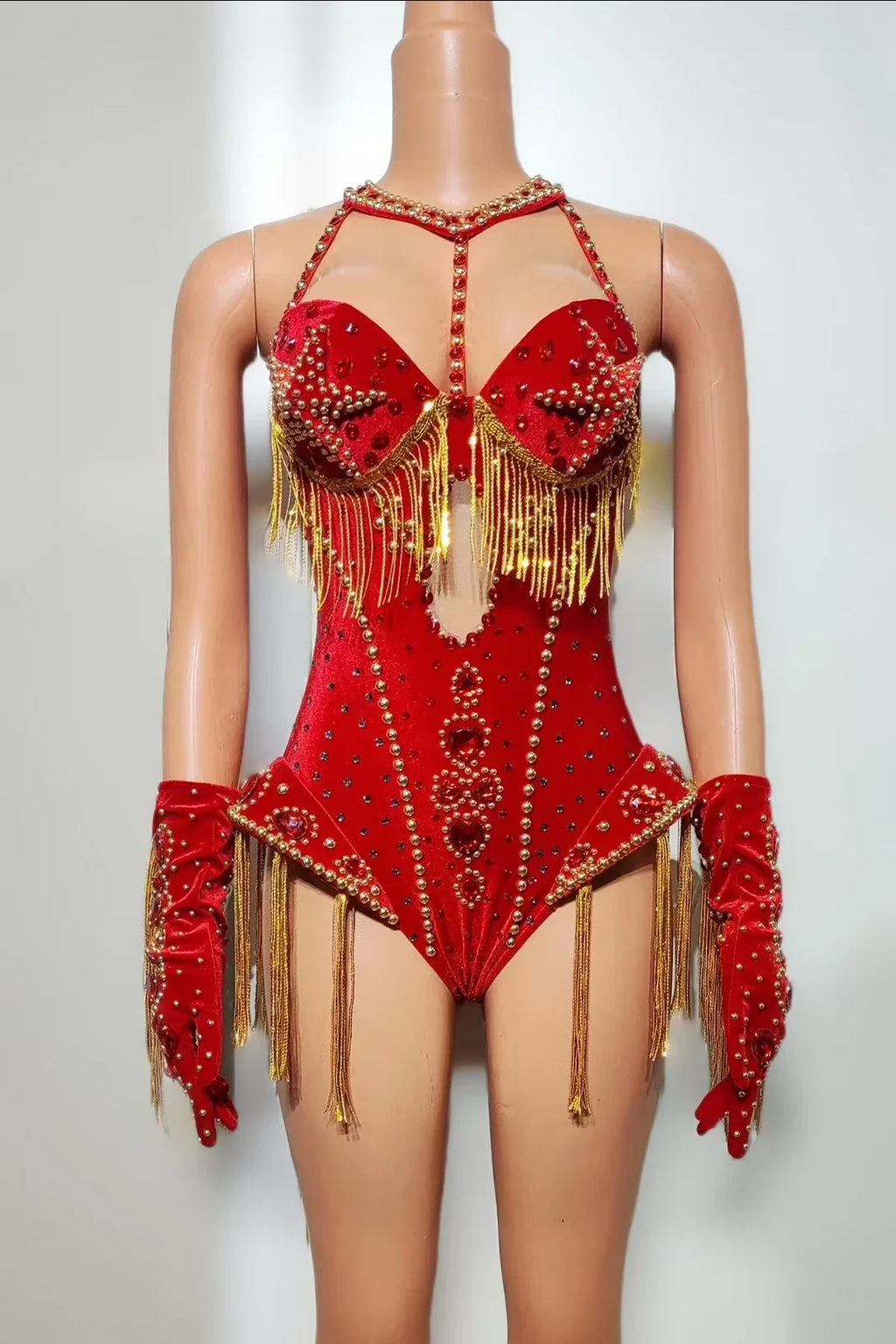 The Stardust Showstopper 4-Piece Rhinestone Ensemble – Luxury Stage Bodysuit & Jumpsuit Set