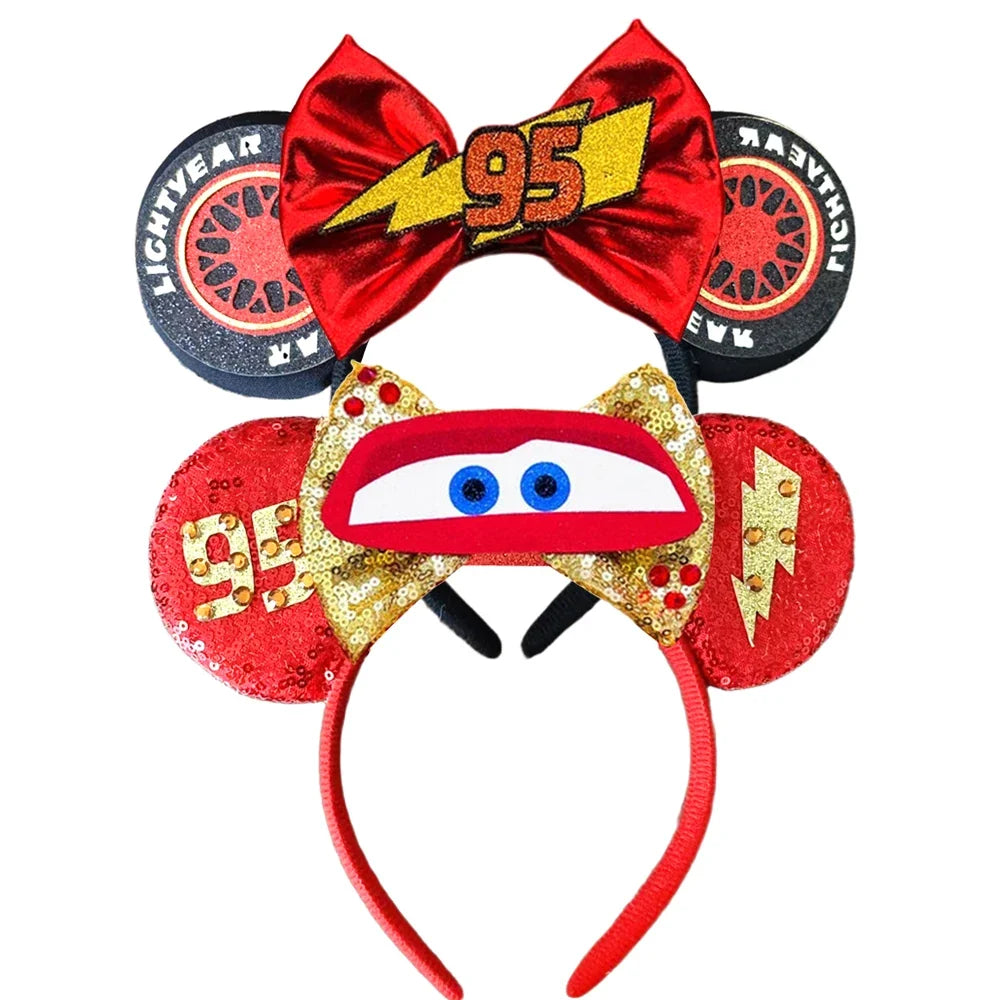Mouse Ears Sequin Bow Cosplay Headband for Women & Adults