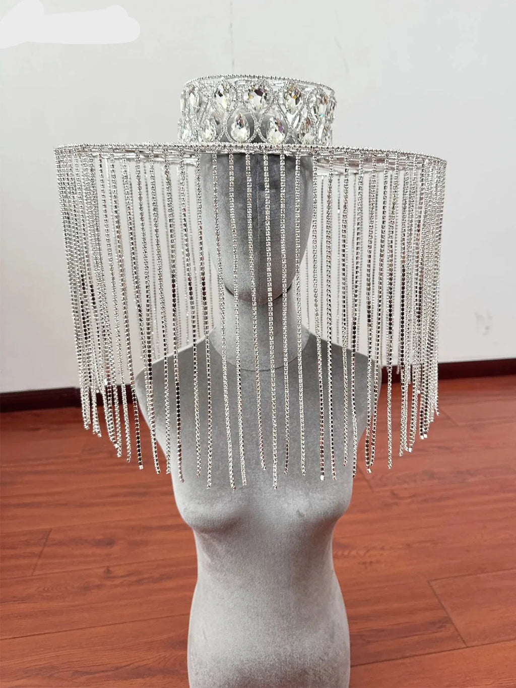 Rhinestone Crystal Fringe Tassel Hat Headpiece