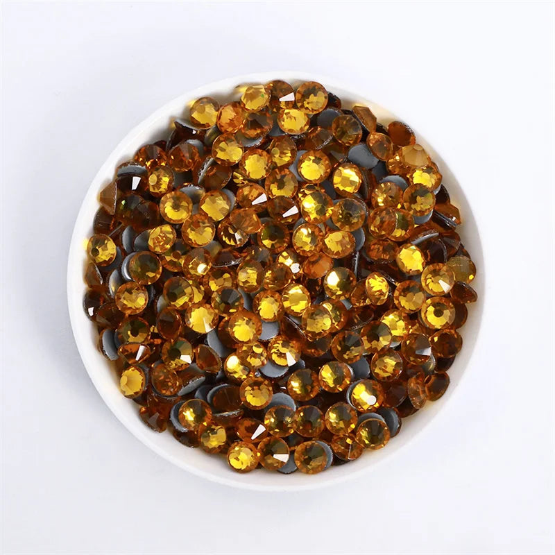 SS3-SS30 Yellow Series Non-Hotfix Glass Flat Back Rhinestones