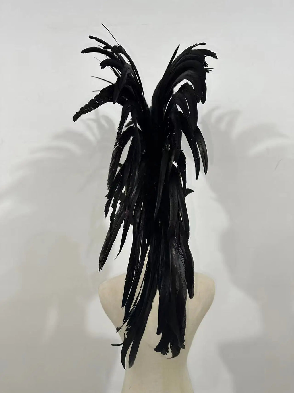 The Stardust Dark Empress – Premium Black Feathered Carnival & Gogo Headdress