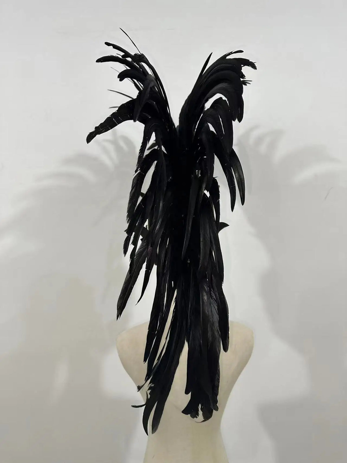 The Stardust Dark Empress – Premium Black Feathered Carnival & Gogo Headdress