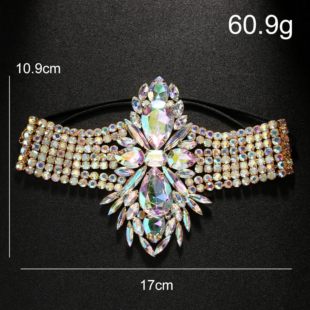 Geometric Rhinestone Thigh Chain – Elastic Crystal Leg Jewelry for Festivals, Raves & Clubwear
