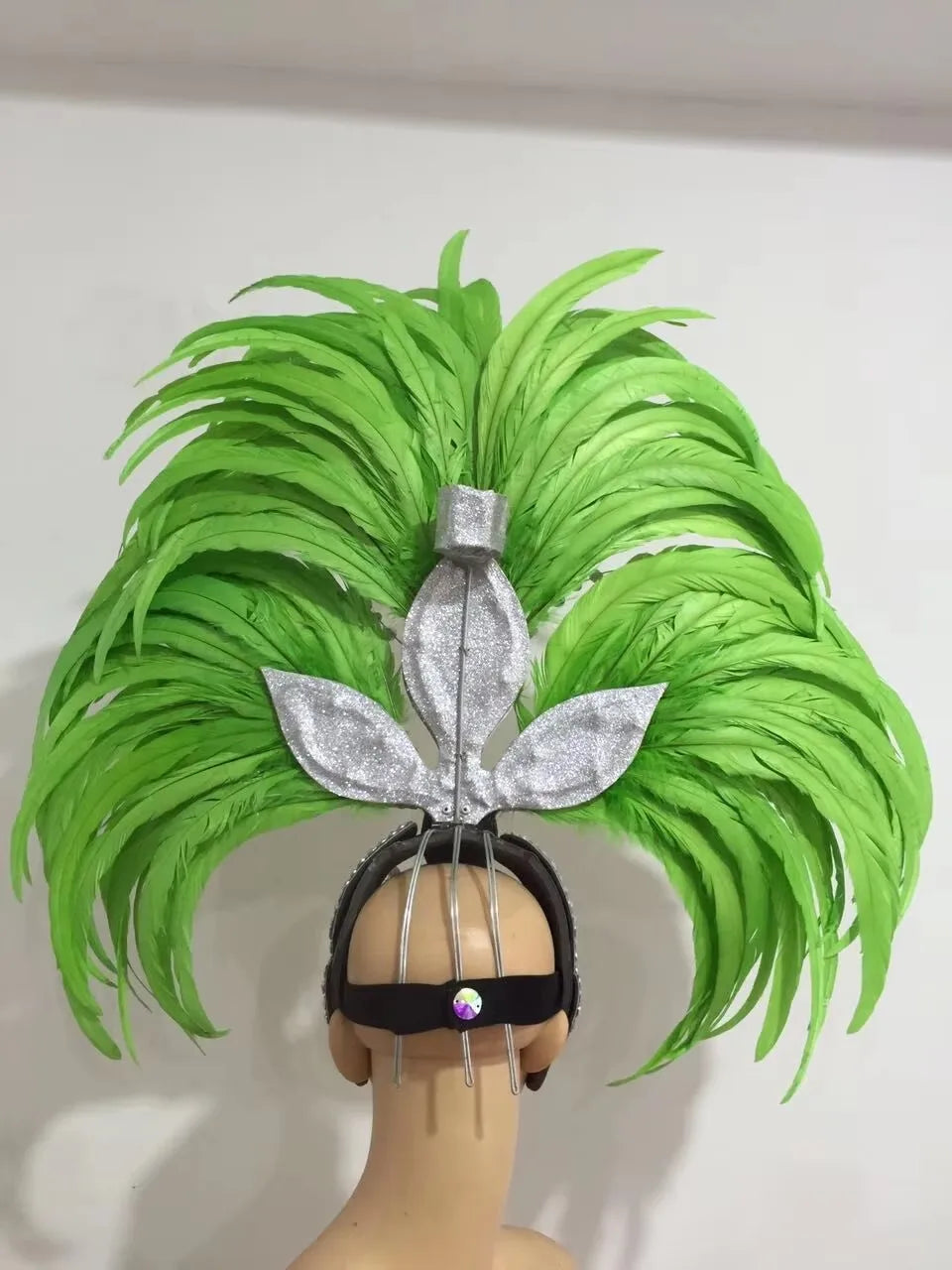 Feather headdress samba costume carnival halloween party bar performance hat makeup dance wings parade