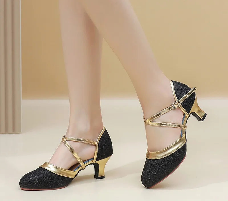The Stardust Starlight Latin Sandal – Metallic Ballroom & Tango Heel