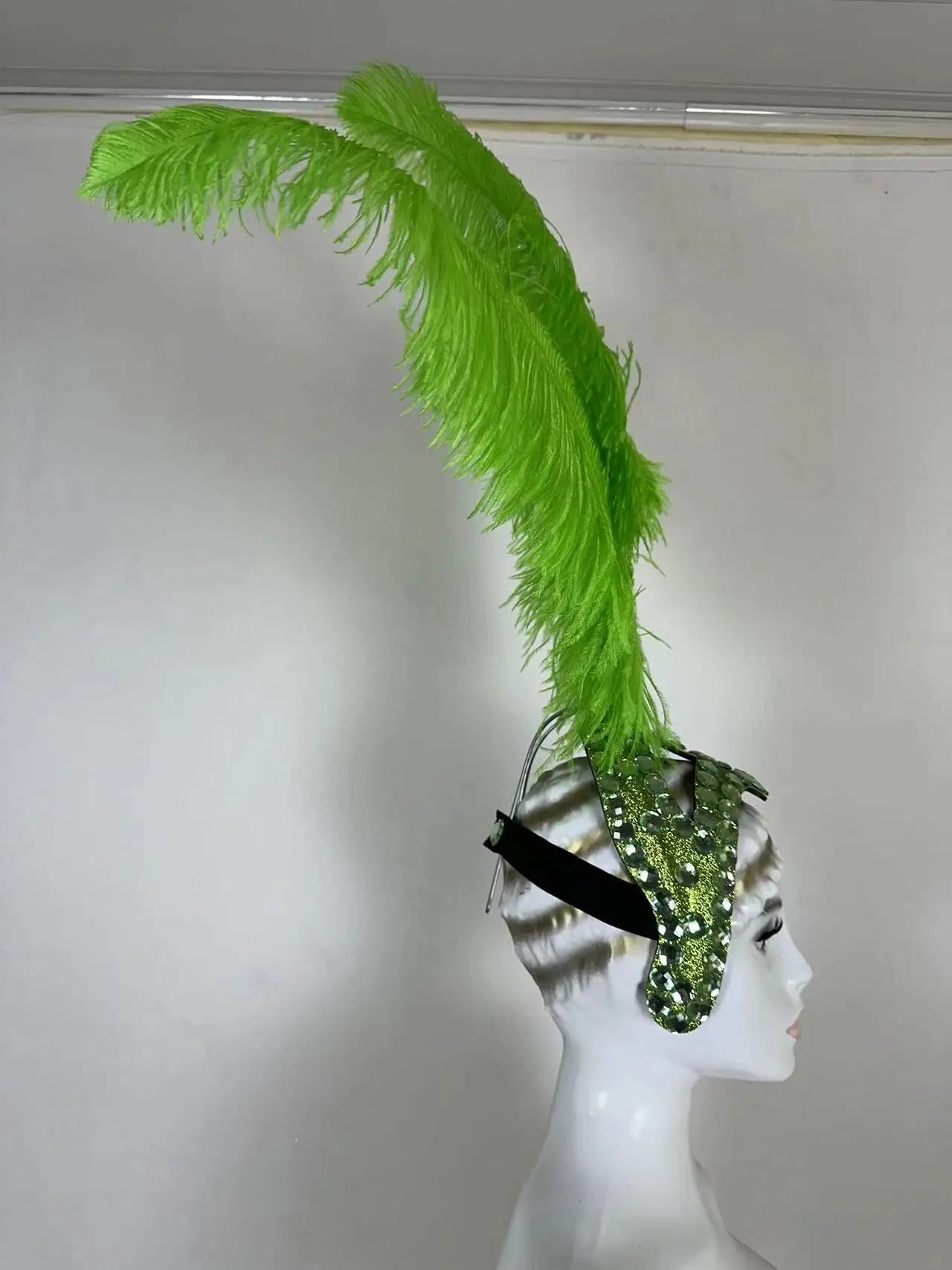 The Stardust Azure Sovereign – Royal Blue Feather Samba Carnival Headdress