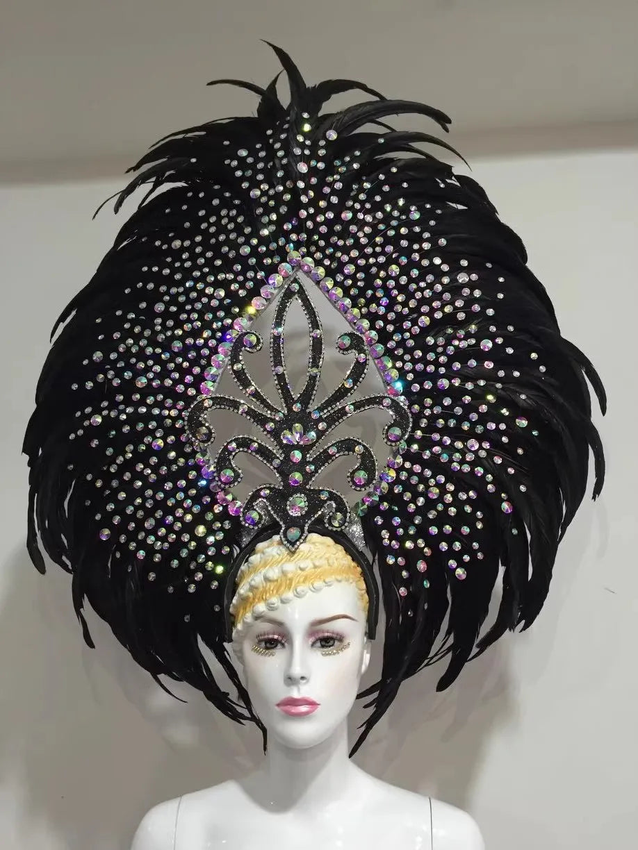 The Stardust Wings of Radiance – Deluxe Feathered Samba & Carnival Crown