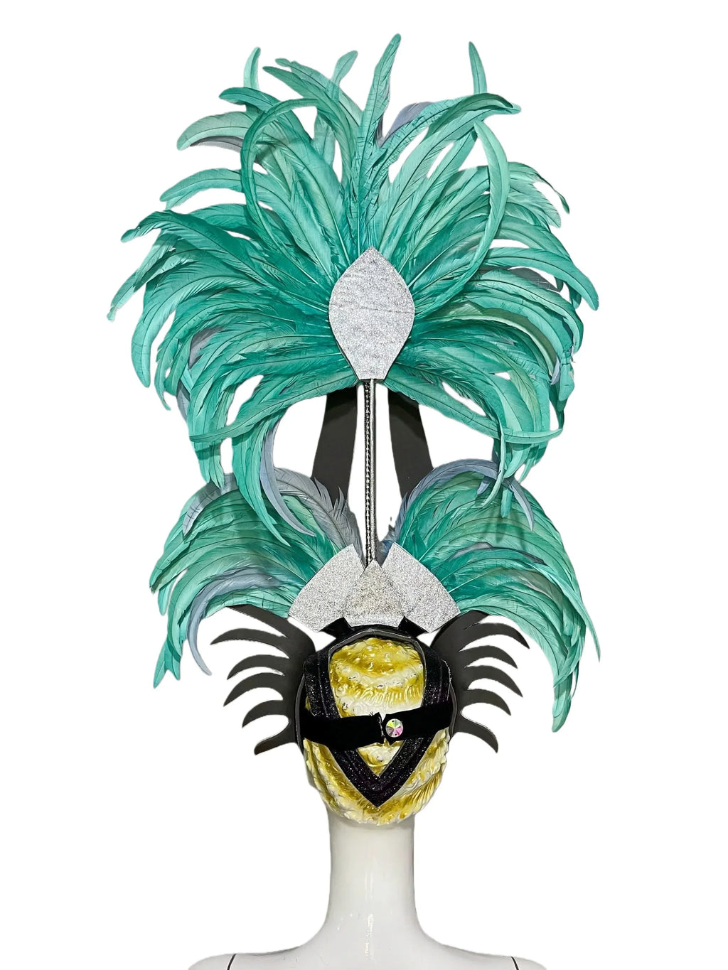 The Stardust Dionysia – Elegant Feathered Samba Carnival & Masquerade Headdress