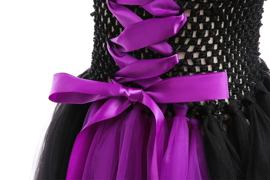 Girls Maleficent Costume Dress – Luxury Villain Tulle Gown