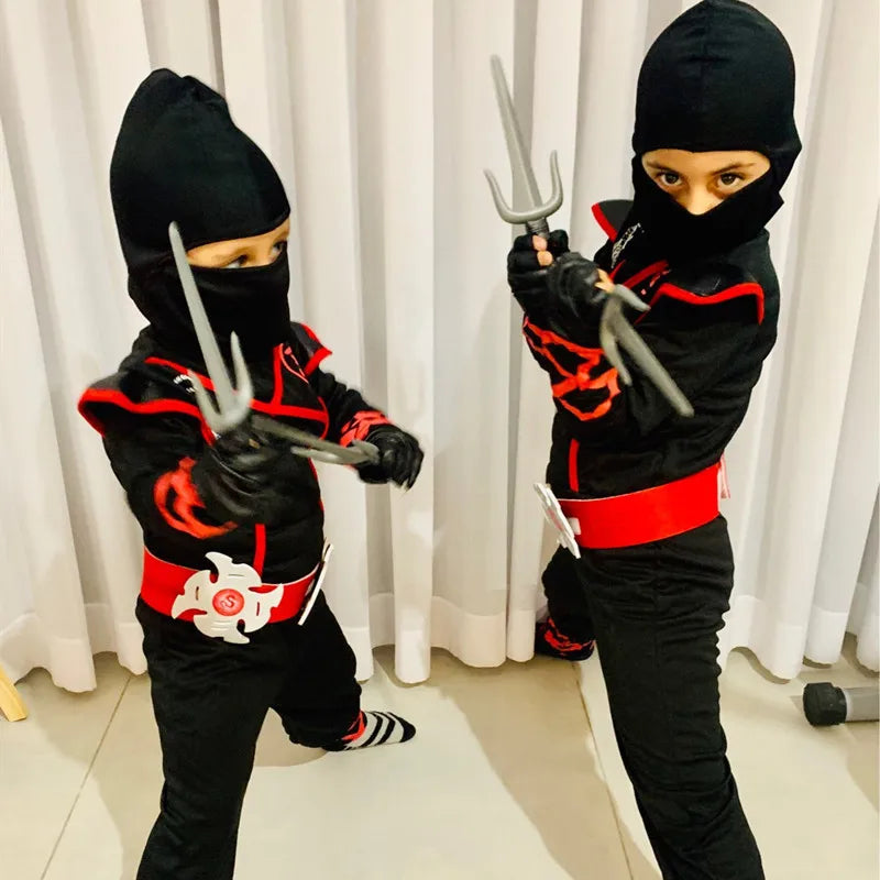 Boys Ninja Deluxe Costume with Kung Fu Toy Accessories