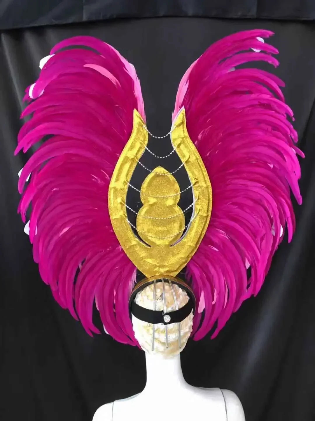 Feather headdress samba costume carnival halloween party bar performance hat makeup dance wings parade