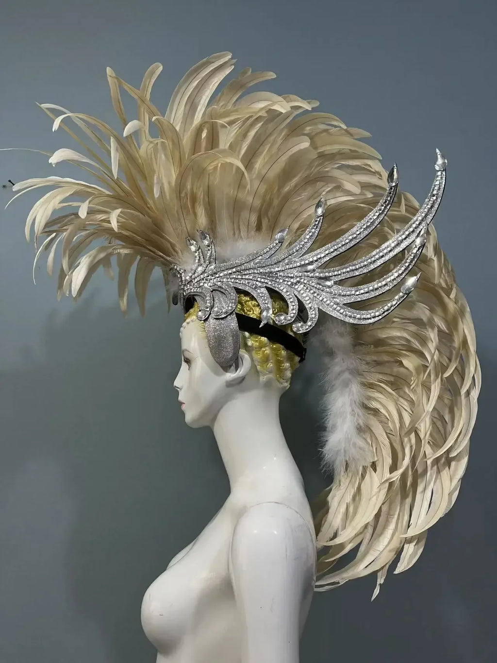 The Stardust Dynasty – Majestic Velvet & Feather Samba Masquerade Crown