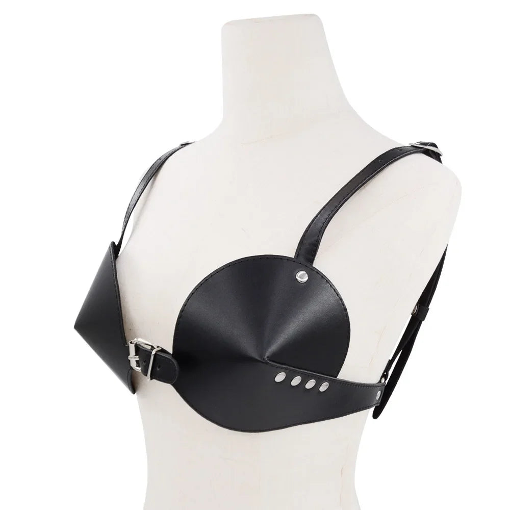 Faux Leather Sculpted Push-Up Bralette Bra Top