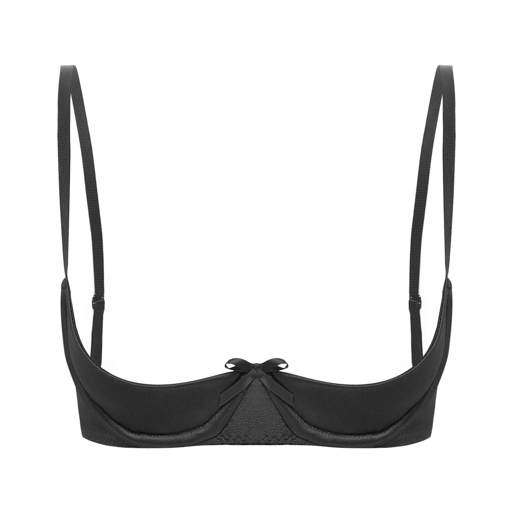 Satin Underwire Half-Cup Push-Up Bra