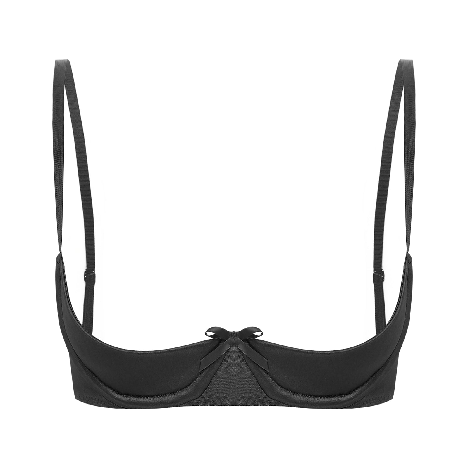 Satin Underwire Half-Cup Push-Up Bra