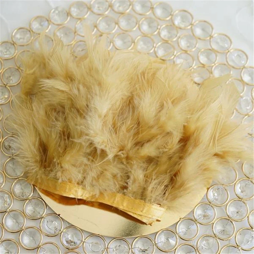 Multicolor Turkey Feather Trim Fringe Fluffy Ribbon