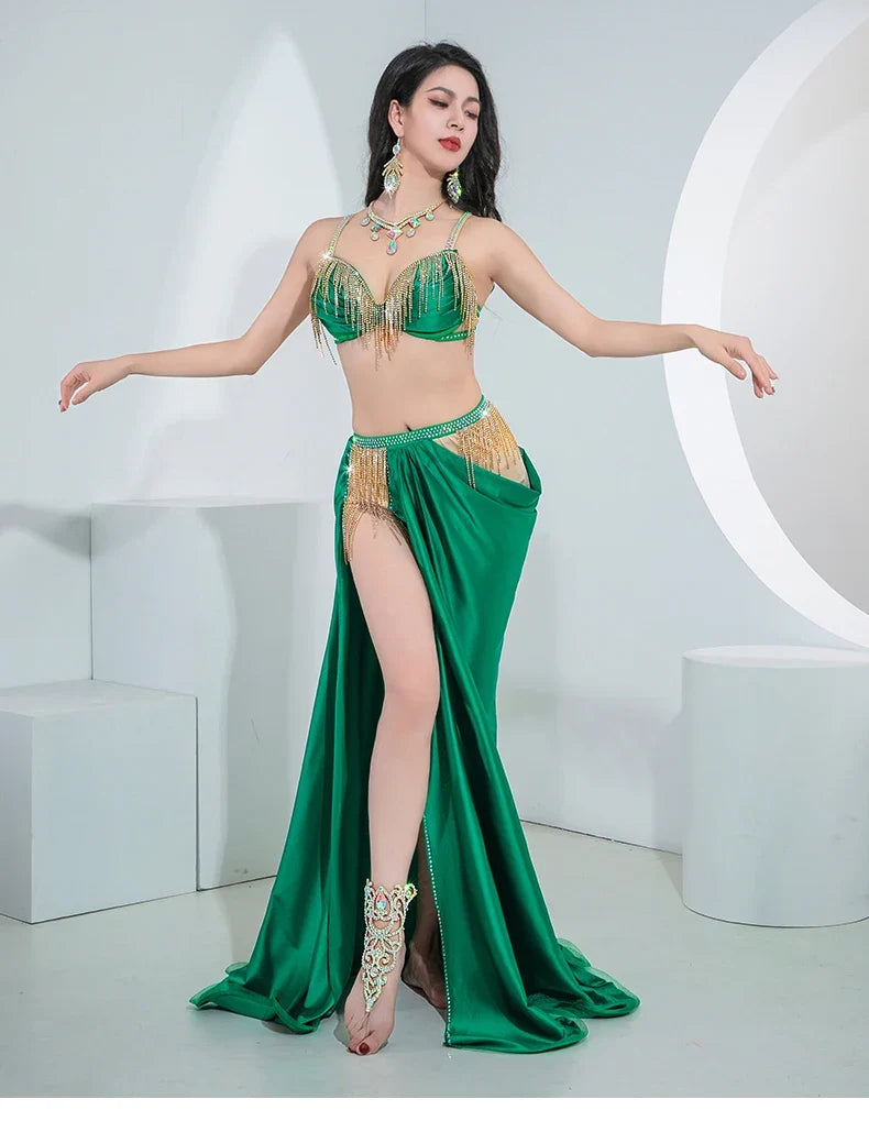 The Stardust Oasis 4-Piece Ensemble – Luxury Belly Dance Performance Suit