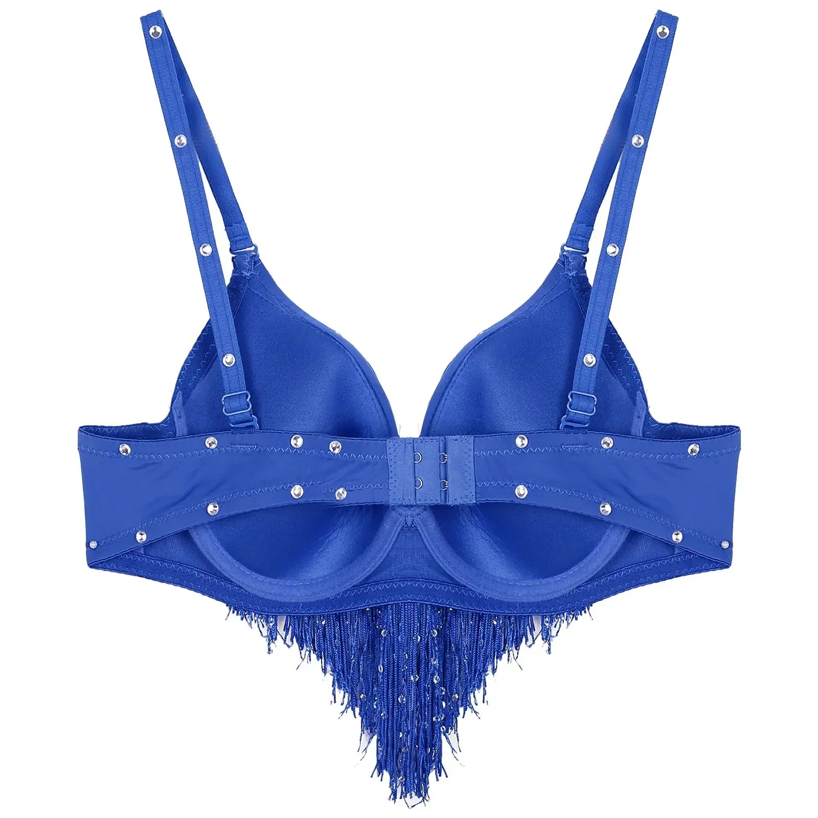 The Stardust Oasis Sirena – Sequined Tassel & Rhinestone Push-Up Belly Dance Bra Top