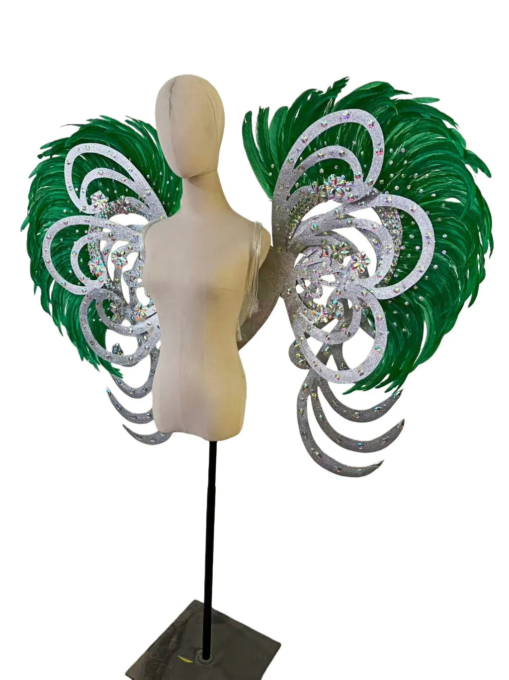 The Stardust Phoenix Wings – Deluxe Feathered Samba Backpiece & Stage Wings