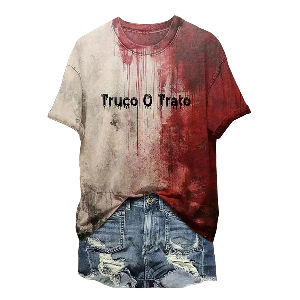 Halloween Bloody Shirt For Women Funny O Neck Short Sleeve Halloween Blood Clothes Gift Blood Short Sleeve Sports Shirts