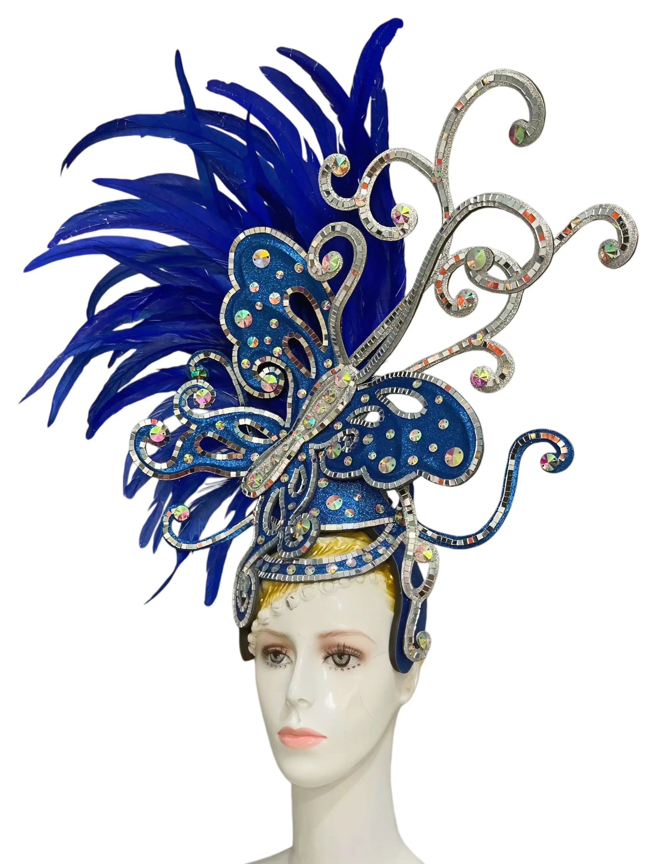 The Stardust Dionysia – Elegant Feathered Samba Carnival & Masquerade Headdress