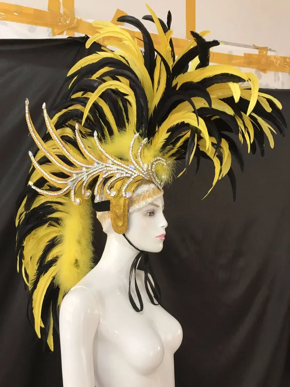 The Stardust Dynasty – Majestic Velvet & Feather Samba Masquerade Crown