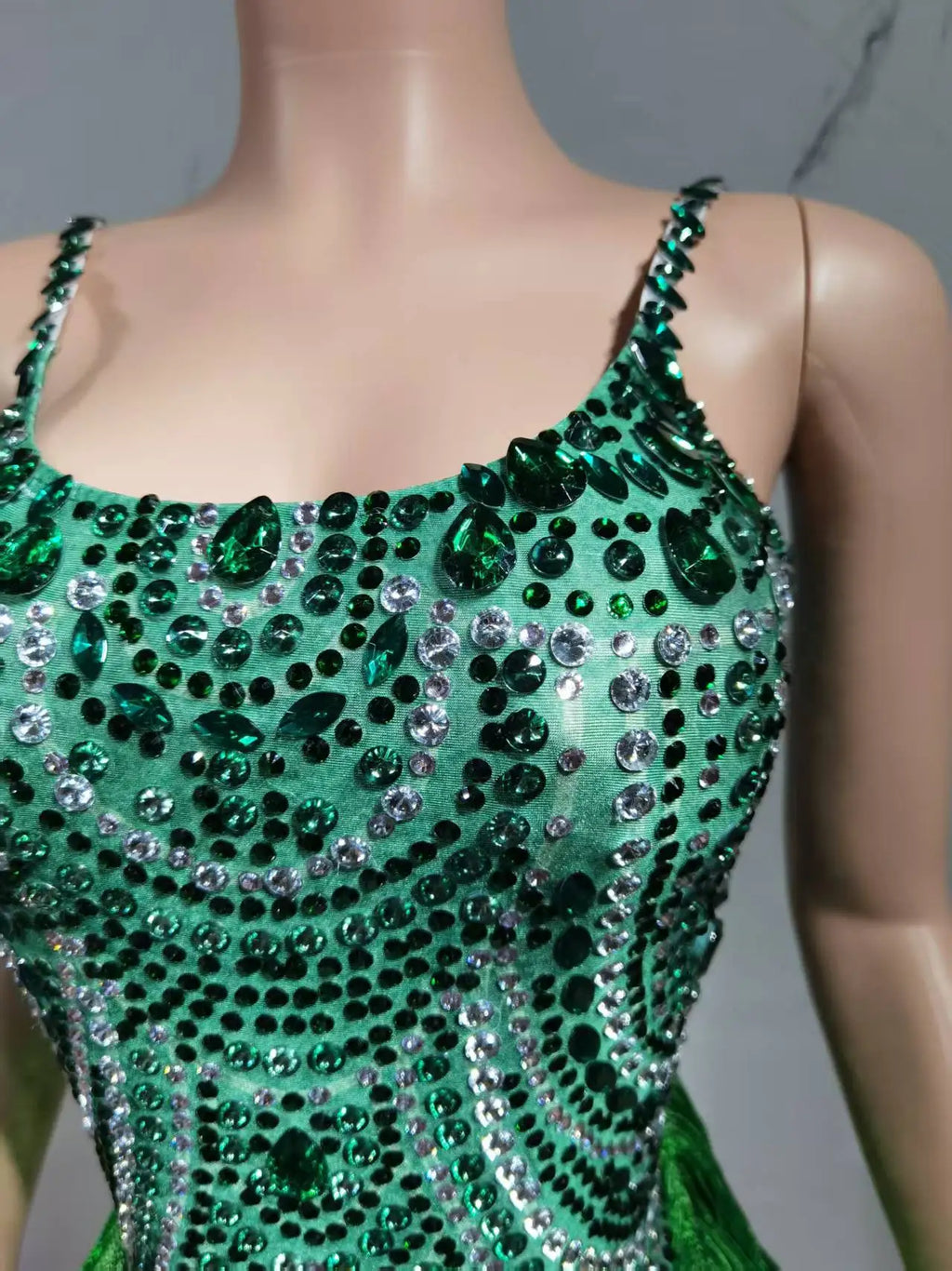 The Stardust Festival Fringe Bodysuit – Luxury Rhinestone Tassel Showgirl Costume