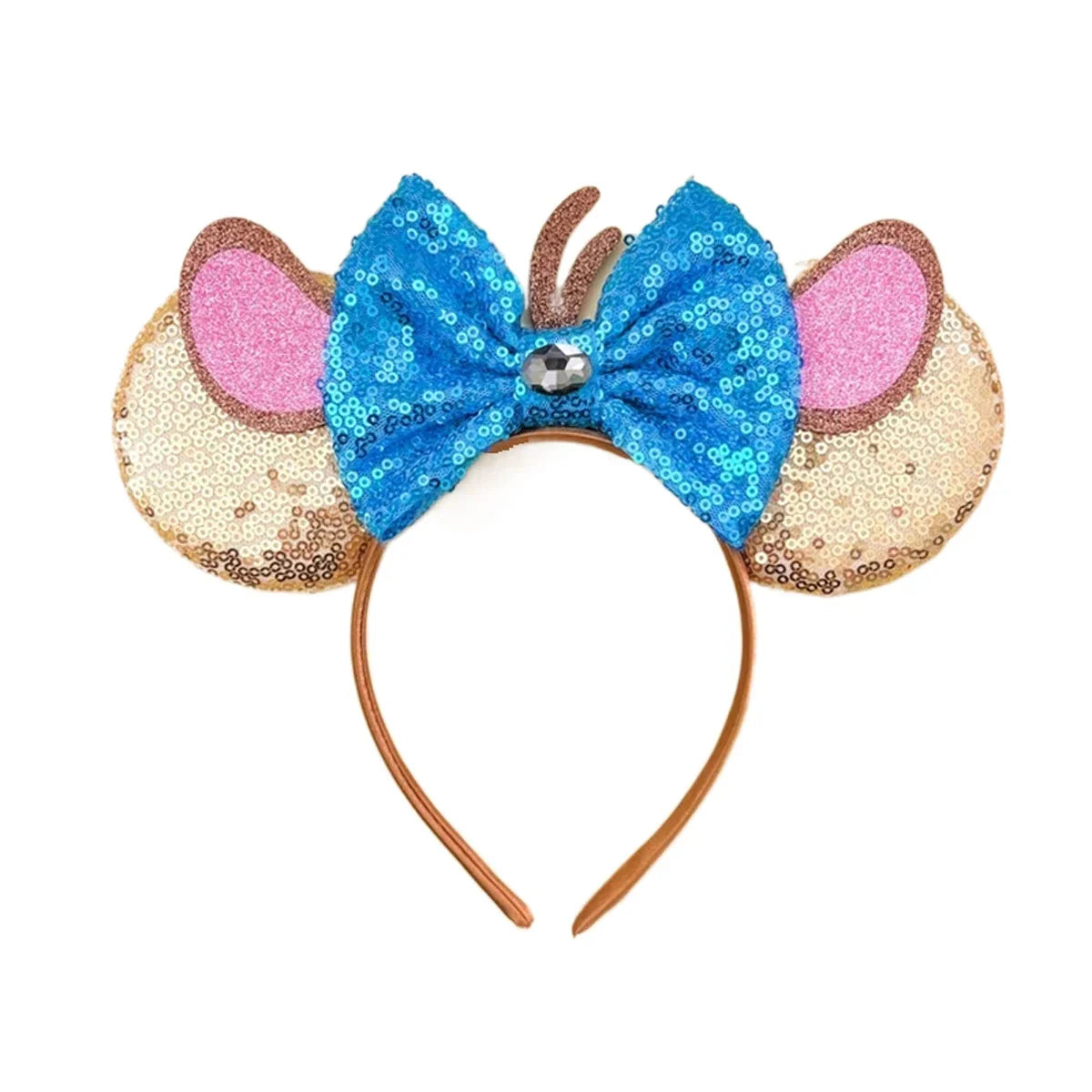 Mouse Ears Sequin Bow Cosplay Headband for Women & Adults