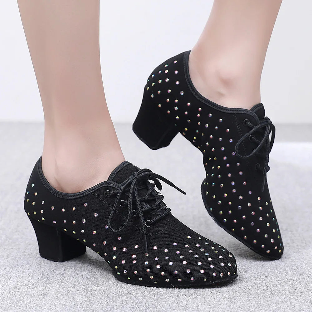 The Stardust Midnight Flash Oxford – Rhinestone Lace-Up Dance Shoe