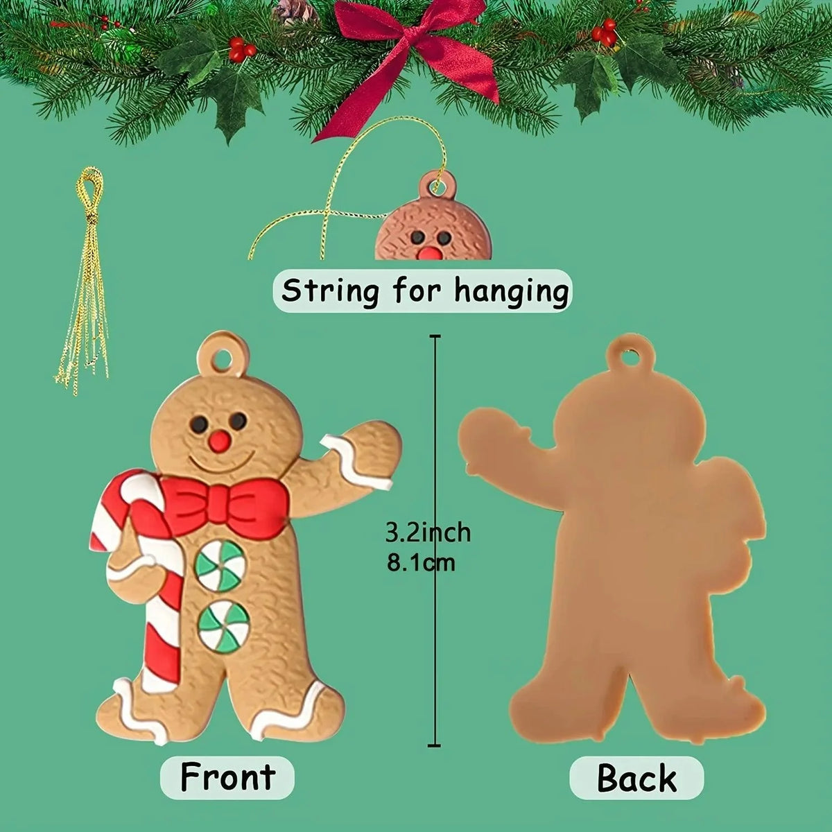Candy Gingerbread Christmas Tree Ornament