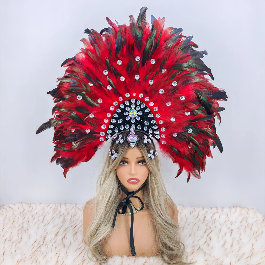 Luxury Party Feather Headdress & Carnival Designer Cosplay Crown