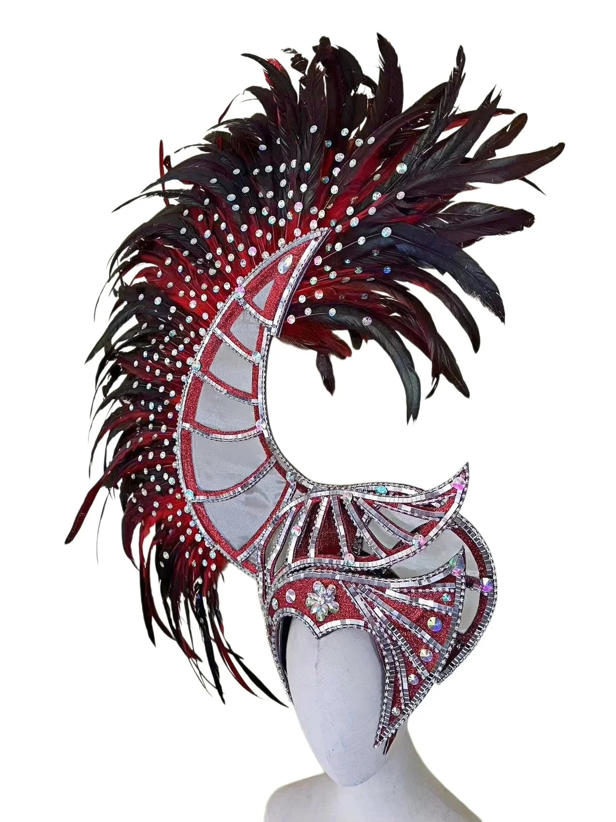The Stardust Zenith – Premium Feathered Carnival & Samba Crown Headdress