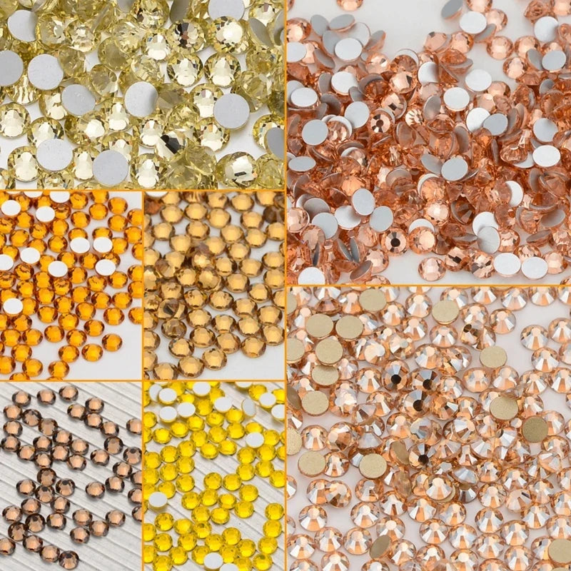 SS3-SS30 Yellow Series Hot-Fix Glass Flat Back Rhinestones