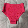 Red Rhinestone High-Waist Pole Dance Shorts & Gogo Performance Bottoms