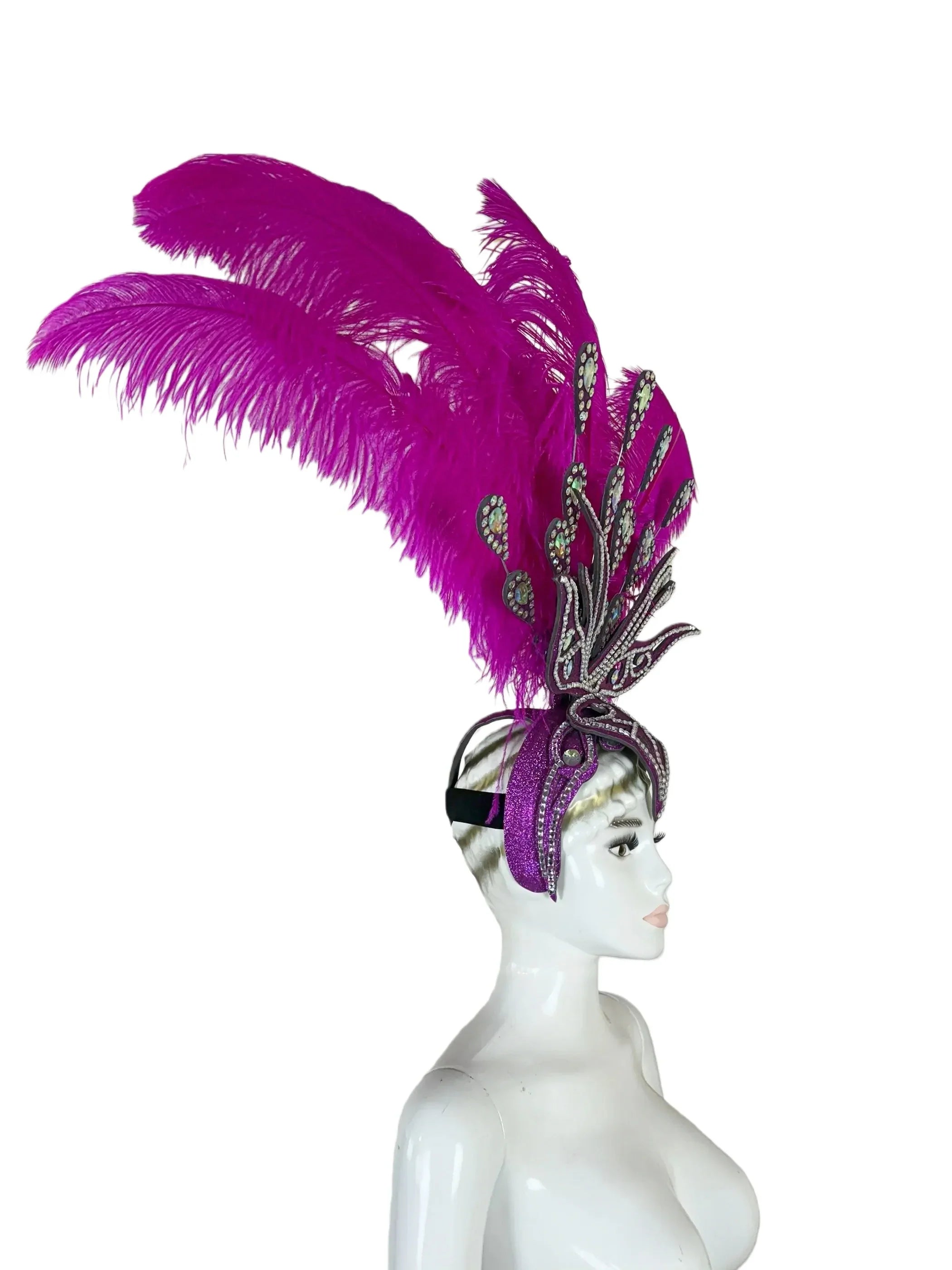 The Stardust Dionysia – Rose Red Feather Carnival & Masque Ball Headdress