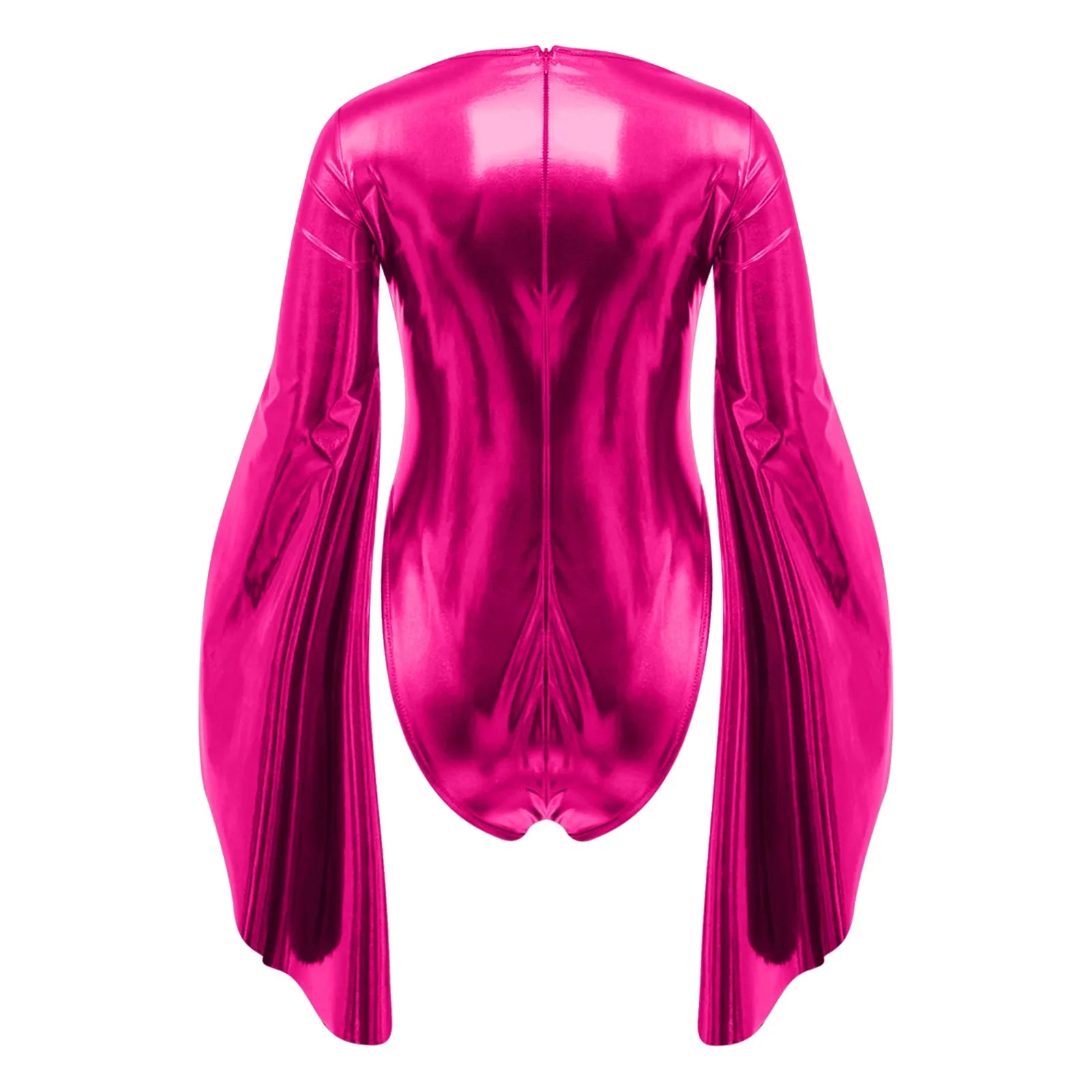 Metallic Flared Sleeve Cutout Disco Bodysuit & Metallic Rave Leotard