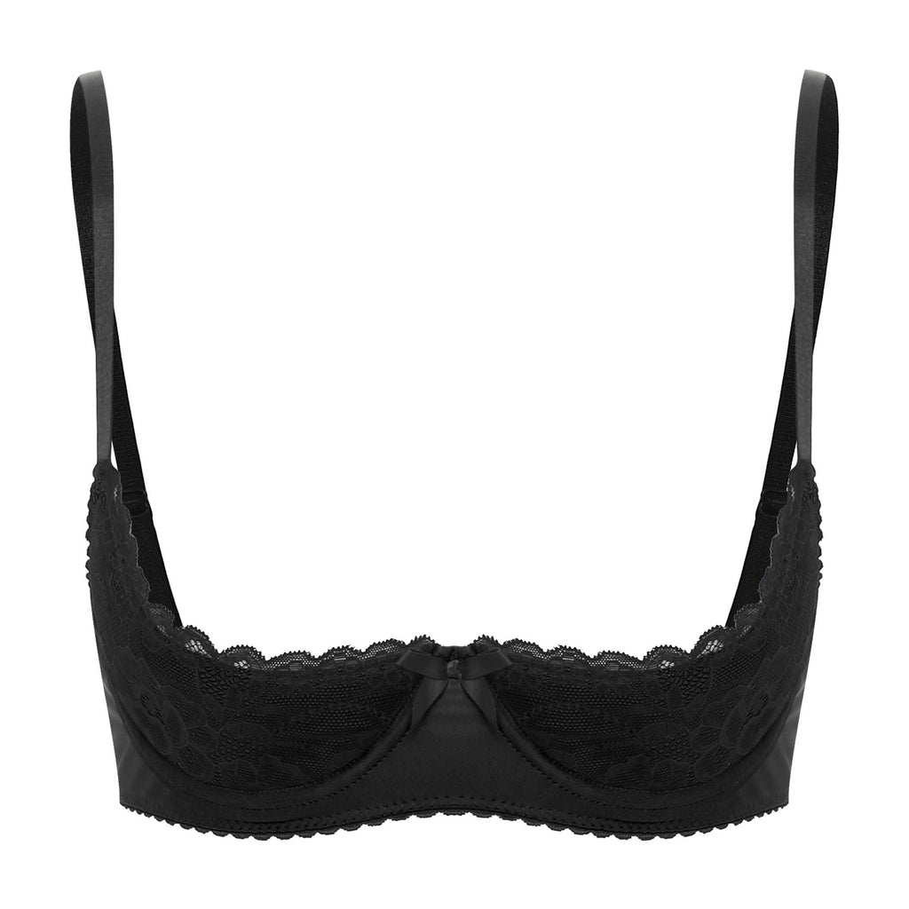 Lace Underwire Half-Cup Balconette Bra
