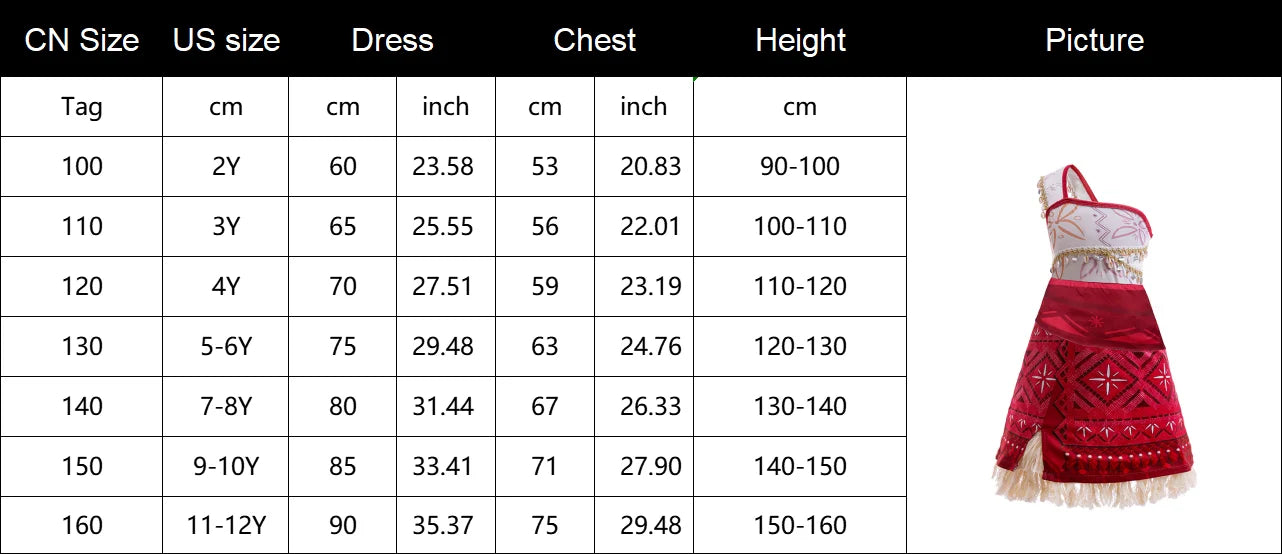 Kids Moana 2 Princess Adventure Costume Dress – Vaiana Outfit