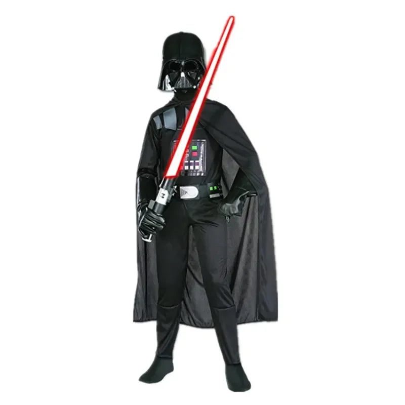 Boys Movie Mask Costume – Darth Vader Style Cape Armor Onesie