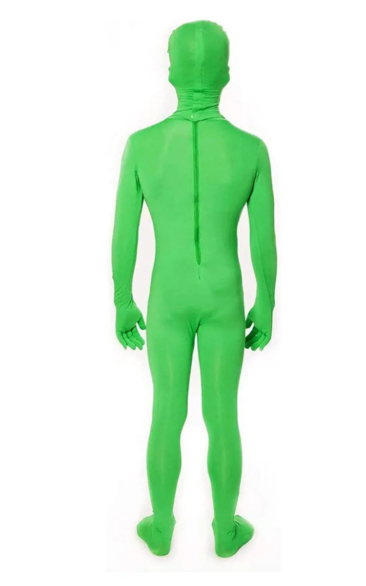 Alien Cosplay Costume – Green Zentai Jumpsuit for Kids & Adults